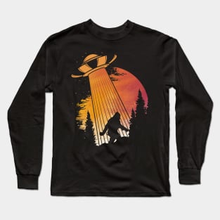 Bigfoot Ufo Abduction Long Sleeve T-Shirt